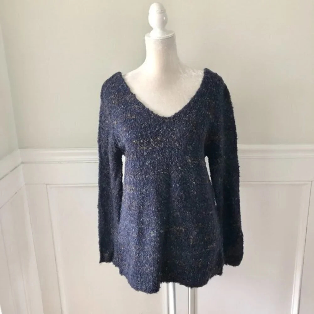 Market & Spruce Stitch Fix Navy Textured V Neck Sweater NWT M